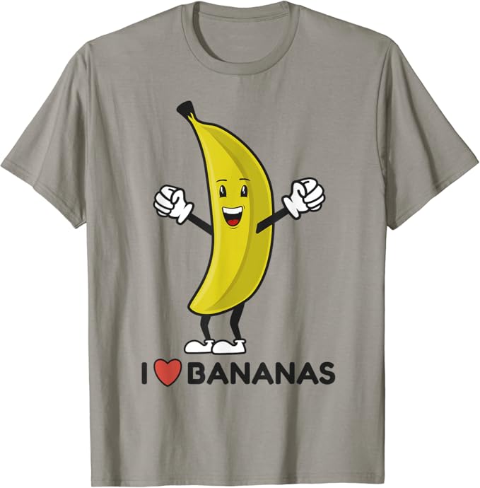 I Love Bananas Funny Happy Banana Fruit Lovers TShirt Amazon.co.uk